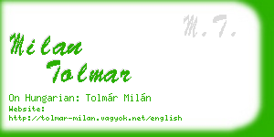 milan tolmar business card